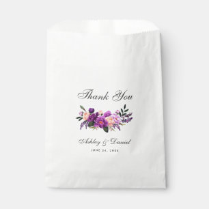 Ultra Violet Purple Watercolor Floral Wedding Favour Bags
