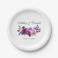 Ultra Violet Purple Watercolor Floral Wedding