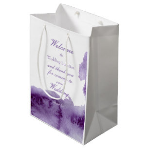 Ultra Violet Vintage Elegant Watercolor Wedding Medium Gift Bag