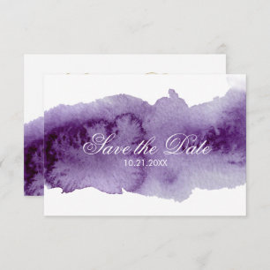 Ultra Violet Watercolor Save The Date Invitation