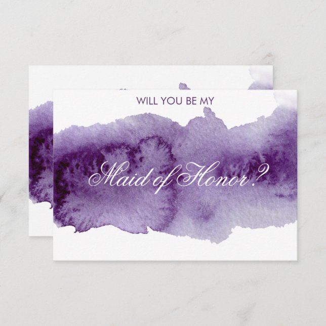 Ultra Violet Watercolor Will You Be My Invitation (Front/Back)