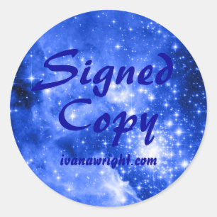 Ultramarine Blue Coloured Stars Signed Copy Classic Round Sticker