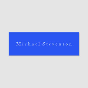 Ultramarine Blue Elegant Modern Business  Name Tag
