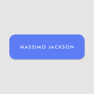 Ultramarine Blue Trendy Modern Professional Name Tag