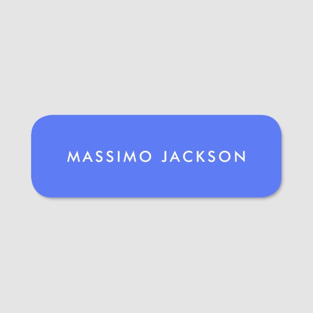 Ultramarine Blue Trendy Modern Professional Name Tag (Front)