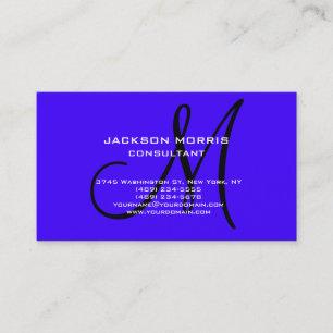 Ultramarine Blue Unique Modern Professional Business Card