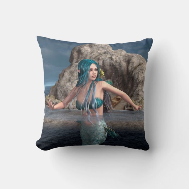 Ultramarine Mermaid Cushion (Front)