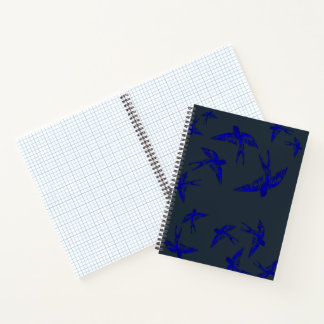Ultramarine Swallow Hardcover Notebook