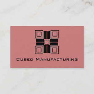 Ultramodern Blocks Horizontal Business Card, Mauve Card