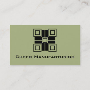 Ultramodern Blocks Horizontal Business Card, Sage Card