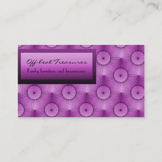 Ultramodern Chic Business Card, Lavender Card (Front)