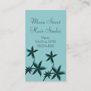 Ultramodern Floral Business Card, Turquoise Card