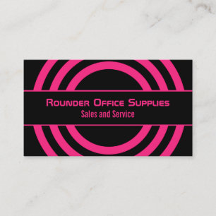 Ultramodern Half-Circled Business Card, Hot Pink Card
