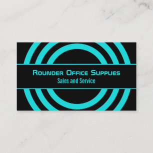Ultramodern Half-Circled Business Card, Turquoise Card