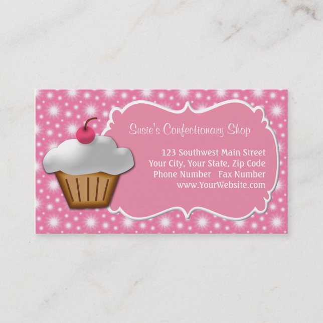 UltraPink Cupcake Business Card (Front)