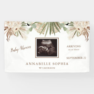 Ultrasound Baby Shower Pampas Floral Baby Shower Banner
