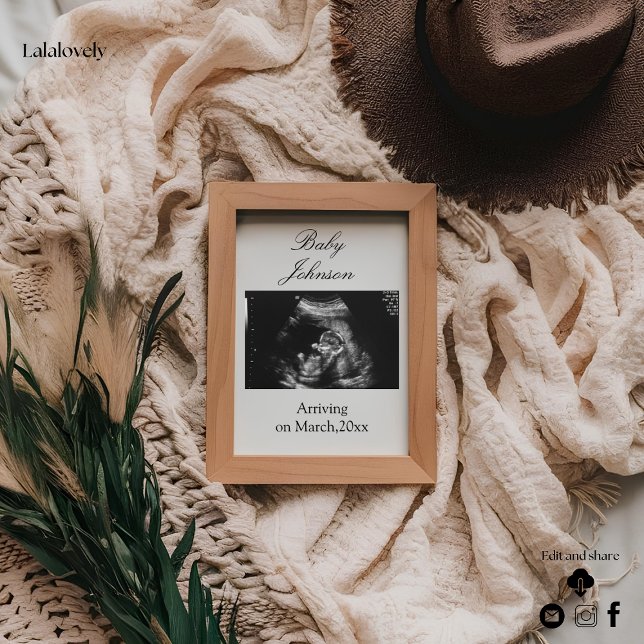 Ultrasound Boho rustic pregnancy announcement  (Creator Uploaded)