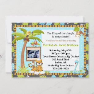 Ultrasound Jungle Baby Shower Invitation