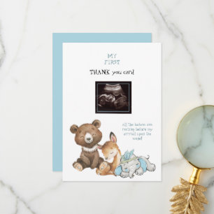 Ultrasound Photo Animal Funny Thank You Baby Card