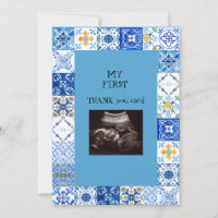 Ultrasound Photo Blue Tile Baby Thank You Funny