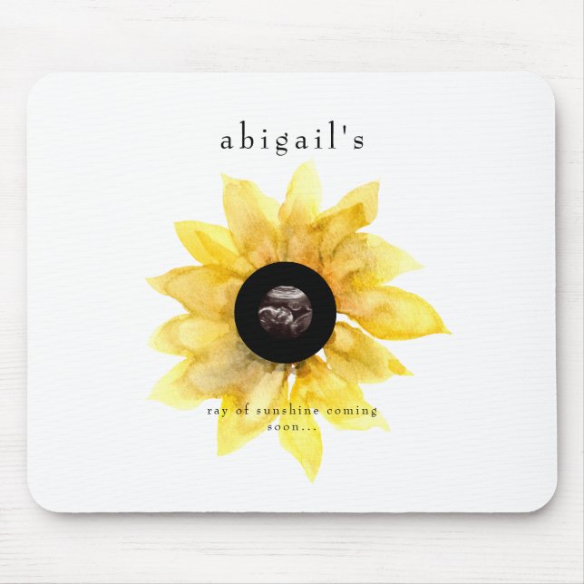 Ultrasound Photo Sunflower Cute Mum-to-be Gift Mouse Pad (Front)