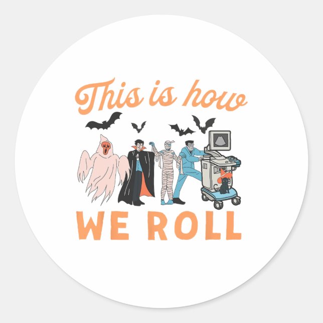Ultrasound Tech Ghosts Vascular Tech Sonographer H Classic Round Sticker (Front)