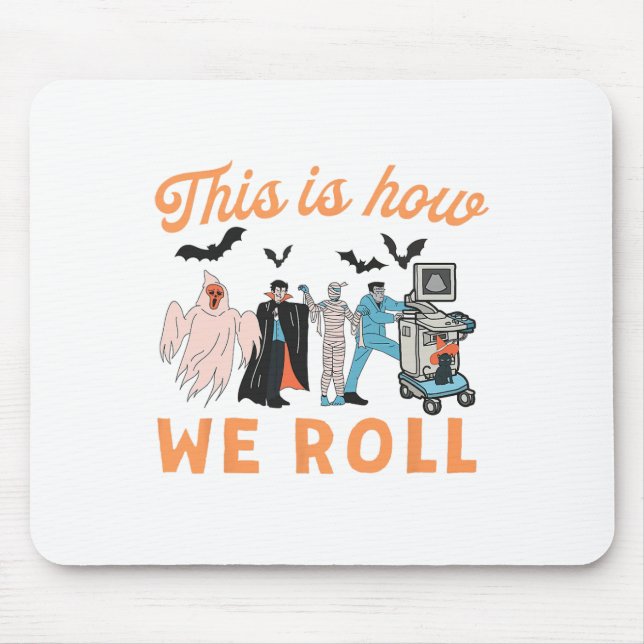 Ultrasound Tech Ghosts Vascular Tech Sonographer H Mouse Pad (Front)