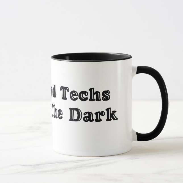 Ultrasound Techs Do It In The Dark Blue Bubble Log Mug (Right)