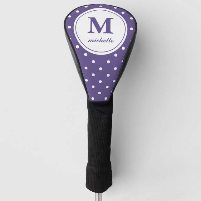 Ultraviolet  | Golf | DOT personalised monogram Golf Head Cover (Front)