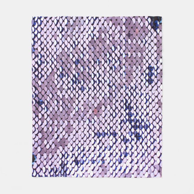 Ultraviolet Sequin: Glitter Shiny Texture. Fleece Blanket (Front)
