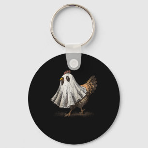 Ultrygeist Chicken, Chicken Ghost, Funny Halloween Key Ring