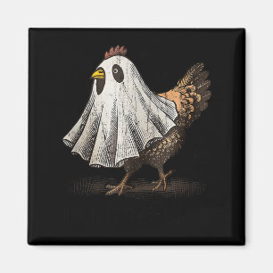Ultrygeist Chicken, Chicken Ghost, Funny Halloween Magnet