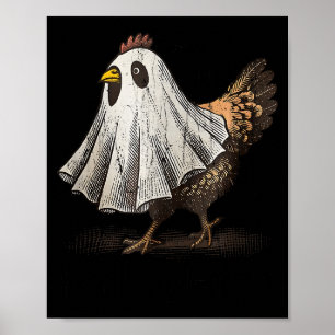 Ultrygeist Chicken, Chicken Ghost, Funny Halloween Poster