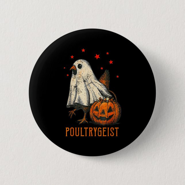 Ultrygeist Funny Halloween Chicken Ghost Costume P 6 Cm Round Badge (Front)