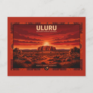 Uluru Australia Travel Poster - Northern Territory Postcard