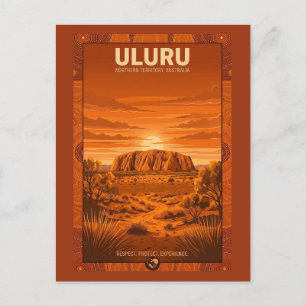 Uluru Australia Travel Poster Postcard