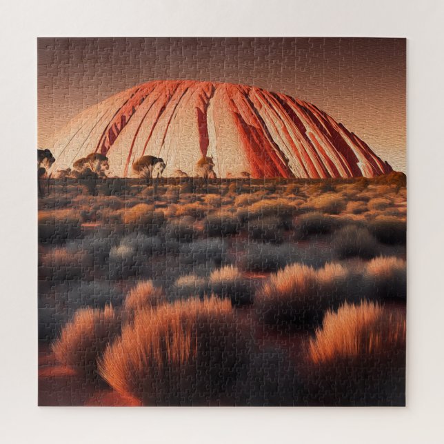 Uluru "Ayers Rock" Australia Oil Paint,  Jigsaw Puzzle (Vertical)