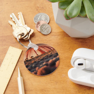 Uluru "Ayers Rock" Australia Oil Paint, Key Ring