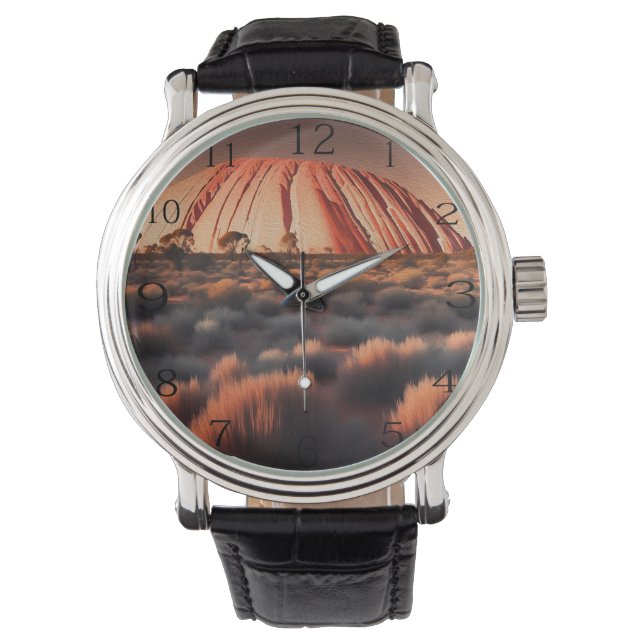 Uluru "Ayers Rock" Australia Oil Paint,  Watch (Front)