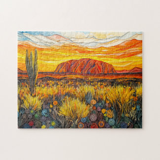 Uluru Outback Landscape in Quilling Style Jigsaw Puzzle