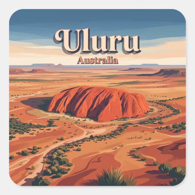 Uluru Yulara Australia Square Sticker (Front)