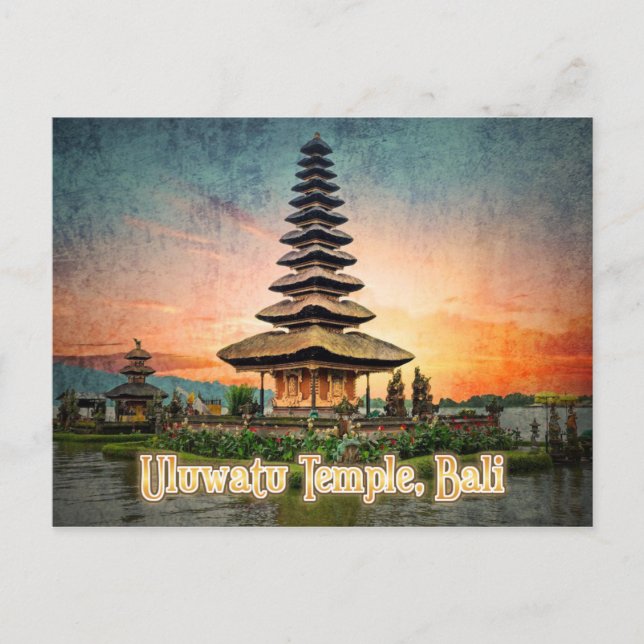 Uluwatu Temple, Bali stylised Postcard (Front)