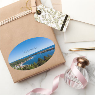 Ulvo Harbour, Hoga-Kusten, Sweden Oval Sticker