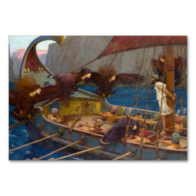 Ulysses and Sirens by JW Waterhouse Table Number (Front)