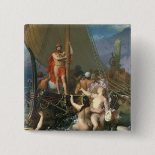 Ulysses and the Sirens 2 15 Cm Square Badge
