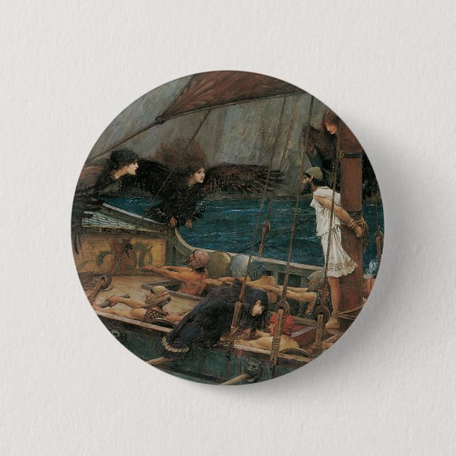 Ulysses and the Sirens by John William Waterhouse 6 Cm Round Badge (Front)