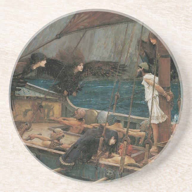 Ulysses and the Sirens by John William Waterhouse Coaster (Front)