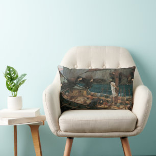 Ulysses and the Sirens by John William Waterhouse Lumbar Cushion