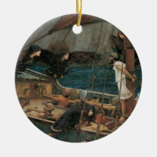 Ulysses and the Sirens by JW Waterhouse Ceramic Tree Decoration