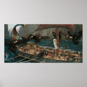 Ulysses and the Sirens by JW Waterhouse Poster